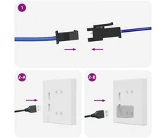LED juosta 2 vnt. Juoda ir permatoma Varis ir plastikas