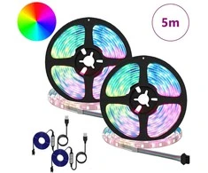 LED juosta 2 pcs Juoda ir permatoma 2500 mm Varis ir plastikas