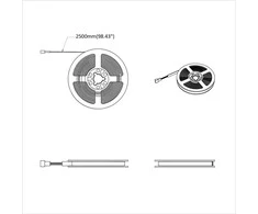 LED juosta 2 pcs Juoda ir permatoma 2500 mm Varis ir plastikas
