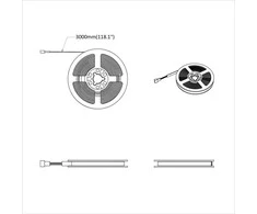 LED juosta 2 pcs Juoda ir permatoma 3000 mm Varis ir plastikas