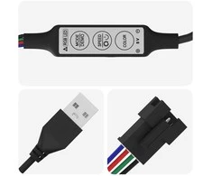 LED juosta 2 vnt. Juoda ir permatoma Varis ir plastikas