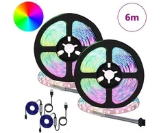 LED juosta 2 pcs Juoda ir permatoma 3000 mm Varis ir plastikas