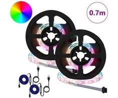 LED juosta 2 pcs Juoda ir permatoma 350 mm Varis ir plastikas