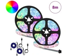LED juosta 2 pcs Juoda ir permatoma 4000 mm Varis ir plastikas
