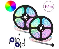 LED juosta 2 pcs Juoda ir permatoma 4700 mm Varis ir plastikas