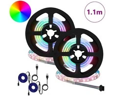 LED juosta 2 pcs Juoda ir permatoma 550 mm Varis ir plastikas