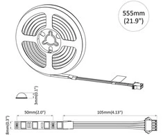 LED juosta 2 vnt. Juoda ir permatoma Varis ir plastikas