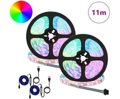 LED juosta 2 pcs Juoda ir permatoma 5500 mm Varis ir plastikas