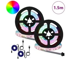 LED juosta 2 pcs Juoda ir permatoma 750 mm Varis ir plastikas