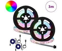 LED juosta 2 pcs Juoda ir permatoma 750 mm Varis ir plastikas