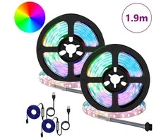 LED juosta 2 pcs Juoda ir permatoma 950 mm Varis ir plastikas