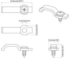 LED Juostos Klipai 23,8 mm 2 vnt. Skaidrus Plastikas ir Geležis