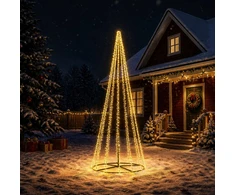 LED kalėdinė eglutė 385 cm 2460 LED Šilta balta Plienas Juoda