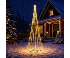 LED kalėdinė eglutė 485 cm 3000 LED Šilta balta Plienas Juoda