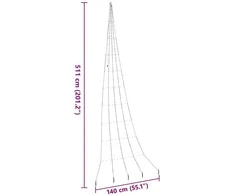 LED Kalėdinė eglutė su žemės kuoleliais Šilta balta 511 cm