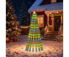 LED Kalėdų medis 150 cm 240 LED Įvairių spalvų Plienas Žalia