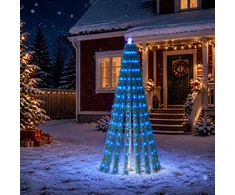 LED Kalėdų medis 150 cm 240 LED Mėlyna Plienas Žalia