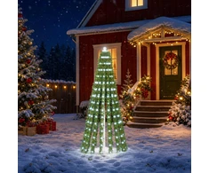 LED Kalėdų medis 150 cm 240 LED Šalta balta Plienas Žalia