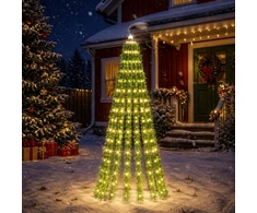 LED Kalėdų medis 150 cm 240 LED Šilta balta Plienas Žalia