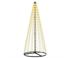 LED Kalėdų medis 165 cm 270 LED Šilta balta Geležis Juoda