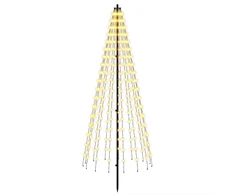 LED Kalėdų medis 165 cm 270 LED Šilta balta Geležis Juoda