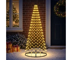 LED Kalėdų medis 165 cm 270 LED Šilta balta Geležis Juoda