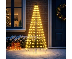 LED Kalėdų medis 165 cm 270 LED Šilta balta Geležis Juoda