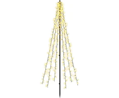 LED Kalėdų medis 165 cm 540 LED Šilta balta Plienas Juoda