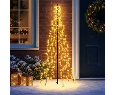 LED Kalėdų medis 165 cm 540 LED Šilta balta Plienas Juoda
