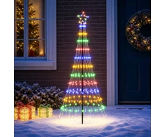 LED Kalėdų medis 180 cm 230 LED Įvairių spalvų Geležis Juoda