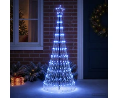 LED Kalėdų medis 180 cm 230 LED Mėlyna Geležis Juoda