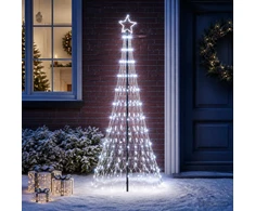 LED Kalėdų medis 180 cm 230 LED Šalta balta Geležis Juoda
