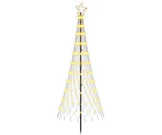 LED Kalėdų medis 180 cm 230 LED Šilta balta Geležis Juoda