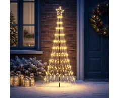 LED Kalėdų medis 180 cm 230 LED Šilta balta Geležis Juoda
