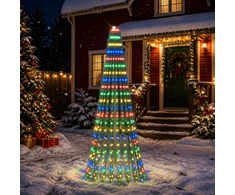 LED Kalėdų medis 220 cm 460 LED Įvairių spalvų Plienas Žalia