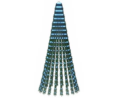 LED Kalėdų medis 220 cm 460 LED Mėlyna Plienas Žalia