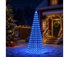 LED Kalėdų medis 220 cm 460 LED Mėlyna Plienas Žalia