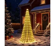 LED Kalėdų medis 220 cm 460 LED Šilta balta Plienas Žalia