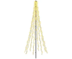 LED Kalėdų medis 235 cm 1000 LED Šilta balta Plienas Juoda