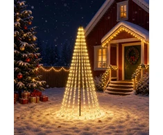 LED Kalėdų medis 235 cm 500 LED Šilta balta Geležis Juoda