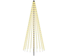 LED Kalėdų medis 235 cm 500 LED Šilta balta Geležis Juoda