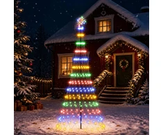 LED Kalėdų medis 250 cm 290 LED Įvairių spalvų Geležis Juoda