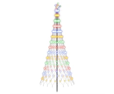 LED Kalėdų medis 250 cm 290 LED Įvairių spalvų Geležis Juoda