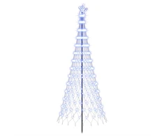 LED Kalėdų medis 250 cm 290 LED Mėlyna Geležis Juoda