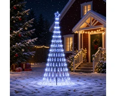 LED Kalėdų medis 250 cm 290 LED Mėlyna Geležis Juoda