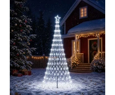 LED Kalėdų medis 250 cm 290 LED Šalta balta Geležis Juoda