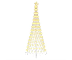 LED Kalėdų medis 250 cm 290 LED Šilta balta Geležis Juoda