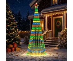 LED Kalėdų medis 250 cm 475 LED Įvairių spalvų Plienas Juoda