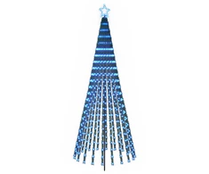 LED Kalėdų medis 250 cm 475 LED Mėlyna Plienas Juoda
