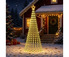 LED Kalėdų medis 250 cm 475 LED Šilta balta Plienas Juoda